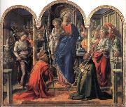 Fra Filippo Lippi Madonna and Child with Angels,St Frediano and St Augustine oil on canvas